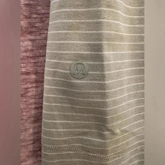 Lululemon Men’s Evolution Short Sleeve Polo Shirt Size Small Stripe Green White - Picture 7 of 7